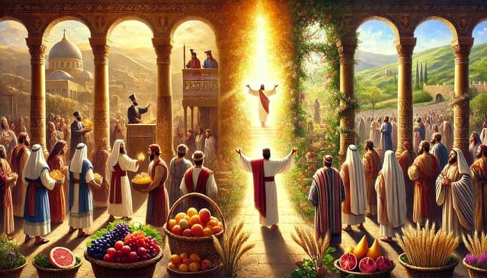 Lễ Dâng Bó Trái Đầu Mùa và sự ứng nghiệm nơi Chúa Giê-su biểu tượng của “trái đầu mùa” trong sự sống lại.